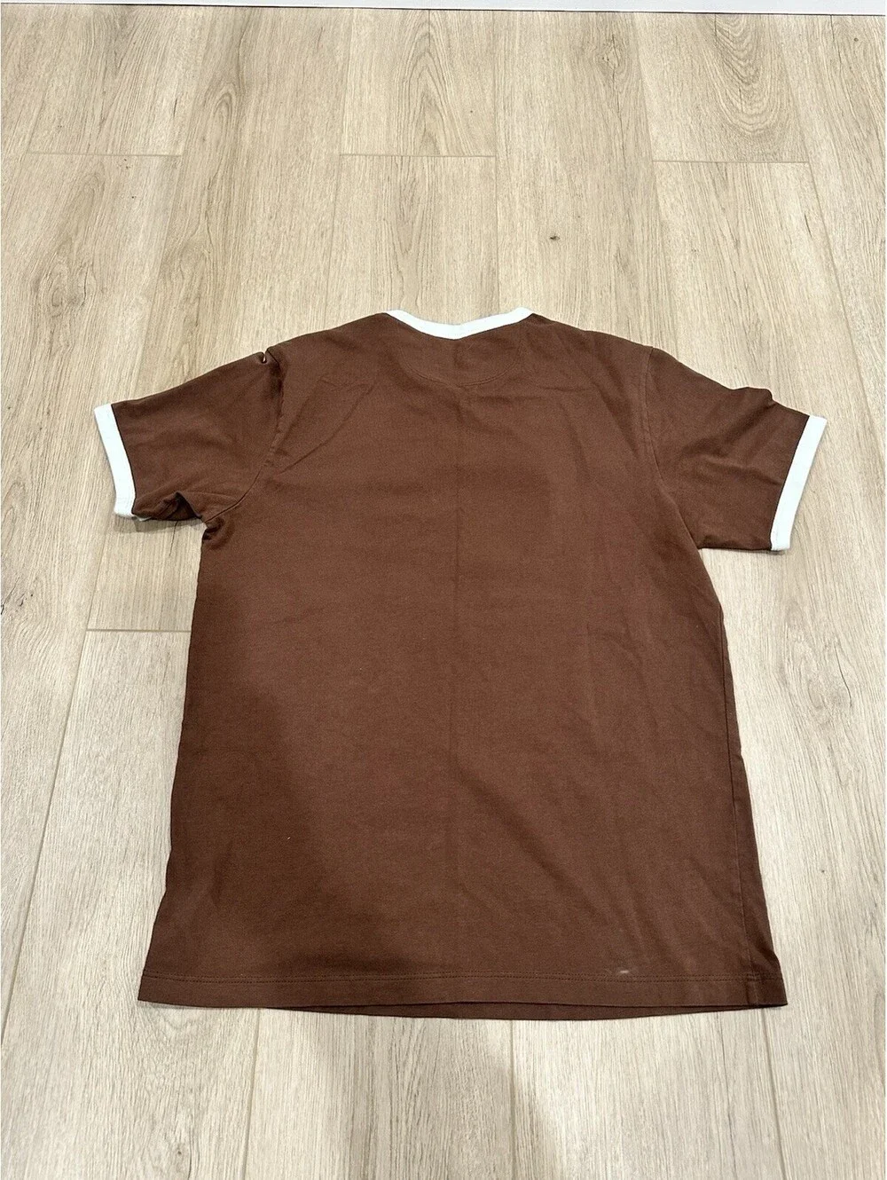 Coach T Shirt Womens M Brown Alpine Club Skiing Shrunken Tee Ringer Short Sleeve